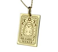LKBEADS Collier pendentif gravé « Chercheur de ronces » en argent sterling 925 plaqué or, avec chaîne câble de 45,7 cm (18 pouces). Bijou fait main pour homme et femme | LKD_EGP_00194