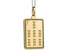 LKBEADS Collier pendentif gravé de tuiles de mah-jong en bambou, en argent sterling 925 plaqué or, avec chaîne à maillons de 45,7 cm (18 pouces). Bijou pour homme et femme | LKD_EGP_00448