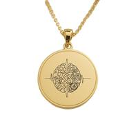 LKBEADS Collier pendentif gravé « Essence de l'esprit humain », en argent sterling 925 plaqué or, avec chaîne maille forçat de 45,7 cm (18 pouces). Bijou fait main pour homme et femme | LKD_EGP_00839