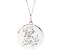 LKBEADS Collier pendentif « Le Seigneur est ma force » en argent sterling 925 | Psaume | avec chaîne de 45 cm. Taille : 24 mm | Breloque « Proverbes bibliques » plaquée argent, unisexe | LKRPS_00114