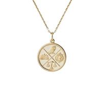 LKBEADS Collier pendentif médaillon symbolique | LK_NLC_01372 | Pendentif mystique sans planchette orné d'un charme Ouiji pour séance de spiritisme avec une chaîne de 45 cm en argent.