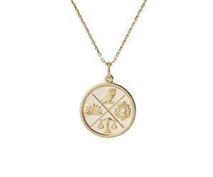 LKBEADS Collier pendentif médaillon symbolique | LK_NLC_01372 | Pendentif mystique sans planchette orné d'un charme Ouiji pour séance de spiritisme avec une chaîne de 45 cm en argent.