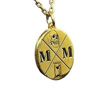 LKBEADS Collier pendentif Memento Mori stoïque en argent sterling 925 plaqué or, chaîne câble de 45,7 cm (18 pouces), breloque ronde, bijou unisexe | LK_EMBO_00364