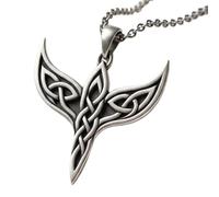 LKBEADS Collier pendentif minimaliste 3D en argent sterling 925, motif nœud celtique ailé, forme élégante, chaîne câble de 45 cm (18 pouces) plaquée argent, bijou symbolique | LKD_3DM_00136