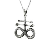 LKBEADS Collier pendentif minimaliste croix Léviathan en argent sterling 925, forme élégante, chaîne câble de 45 cm, plaqué argent, bijou symbolique | LKD_3DM_00888