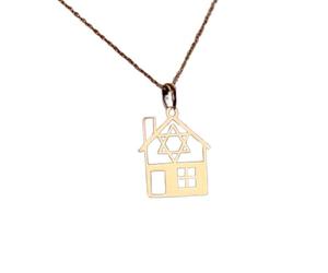 LKBEADS Collier pendentif minimaliste en argent sterling 925, représentant l'étoile de David, avec une chaîne maille forçat de 45 cm et un pendentif plaqué or. Bijou symbolique | LKD_3DM_00696