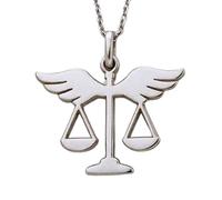 LKBEADS Collier pendentif minimaliste en argent sterling 925, représentant une balance de la justice, avec une chaîne maille forçat de 45 cm et un bijou symbolique plaqué argent | LKD_3DM_00808