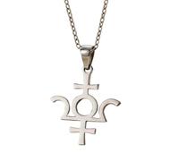 LKBEADS Collier pendentif minimaliste en argent sterling 925, symbole d'Isis, forme élégante, chaîne maille forçat de 45 cm, plaqué argent, bijou symbolique | LKD_3DM_00893