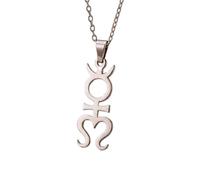 LKBEADS Collier pendentif minimaliste Mithras en argent sterling 925, forme élégante, chaîne câble de 45 cm, plaqué argent, bijou symbolique | LKD_3DM_00897