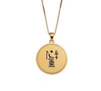 LKBEADS Collier pendentif orné d'une gravure du sceau du pharaon, en argent sterling 925 plaqué or, avec chaîne à maillons de 45 cm (18 pouces). Bijou fait main pour homme et femme | LKD_EGP_00655