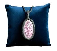 LKBEADS Collier pendentif ovale en lépidolite naturelle avec cordon en cuir et chaînette anti-stress, bijou fait main |LK_SGMP_0479