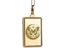 LKBEADS Collier pendentif papillon en forme de croissant de lune, en argent sterling 925 plaqué or, avec chaîne maille forçat de 45 cm (18 pouces). Bijou fait main pour homme et femme | LKD_EGP_00293
