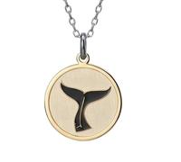 LKBEADS Collier pendentif queue de baleine avec 18 pouces |LK_NLC_02439 | plated round celtic family tree pendant with 18 inch cable chain 24mm nature symbol jewelry gift
