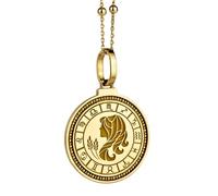 LKBEADS Collier pendentif rond de 28 mm en argent sterling 925, gravé de la skyline de Nashville, plaqué or, pour hommes et femmes, avec câble de 45 cm (18 pouces), bijou fait main |LK_ENGP_0269