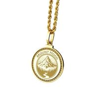 LKBEADS Collier pendentif rond de 28 mm en argent sterling 925, gravé de la Tour Eiffel de Paris, plaqué or, pour hommes et femmes, avec câble de 45 cm (18 pouces), bijou fait main |LK_ENGP_0777