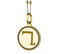 LKBEADS Collier pendentif rond de 28 mm en argent sterling 925, gravé du Sacré-Cœur, plaqué or, pour hommes et femmes, avec câble de 45 cm (18 pouces), bijou fait main |LK_ENGP_0454