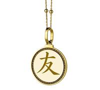LKBEADS Collier pendentif rond de 28 mm en argent sterling 925, gravé d'un lévrier afghan, plaqué or, avec câble de 45 cm (18 pouces). Bijou fait main |LK_ENGP_0626