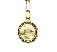 LKBEADS Collier pendentif rond de 28 mm en argent sterling 925, orné d'une queue de baleine gravée, plaqué or, pour hommes et femmes, avec câble de 45 cm (18 pouces), bijou fait main |LK_ENGP_0303