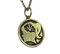 LKBEADS Collier pendentif rond en argent sterling 925 plaqué or, orné du symbole Psi de la psychologie | LK_EMBO_00294