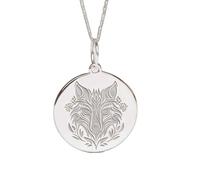 LKBEADS Collier pendentif rond loup avec 18 pouces |LK_NLC_02370 | plated round lunar cycle medallion 24mm celestial inspired disc necklace with 18 inch cable chain