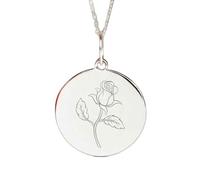 LKBEADS Collier pendentif rose en argent sterling 925 |LK_NLC_02319 | round songbird medallion nature inspired animal jewelry with 18 inch cable chain meaningful gift