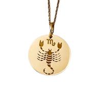 LKBEADS Collier pendentif Scorpion en argent sterling 925 | LK_NLC_01903 | plated globe disc charm, 28mm round earth symbol pendant with 18 inch cable chain, inspirational unity