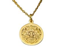 LKBEADS Collier pendentif tête de mort Memento Mori en argent sterling 925 plaqué or, avec chaîne câble de 45 cm (18 pouces). Bijou fait main pour homme et femme | LKD_EGP_00069