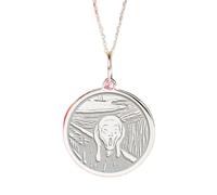 LKBEADS Collier pendentif « The Scream » en argent sterling 925 | Art expressionniste | Avec chaîne de 45 cm. Taille : 24 mm | Breloque unique et délicate, plaquée argent, unisexe | LKRPS_00129