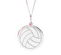 LKBEADS Collier pendentif volley-ball en argent sterling 925|Ballon de volley-ball|Chaîne de 45 cm (18 pouces)|Taille : 24 mm|Breloque délicate pour coach sportif, plaquée argent, unisexe|LK_PNK_2326