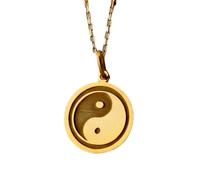 LKBEADS Collier pendentif Yin Yang en argent sterling 925 or |LK_NLC_01302 | petit-enfant grand bijou inspirant petit pendentif simple avec un mot cadeau spécial de 18 pouces en argent