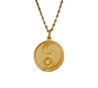 LKBEADS Collier pendentif Yin Yang Soleil et Lune | LK_NLC_01527 | Pendentif rustique en forme d'aile de scarabée égyptien symbole de protection et de renaissance avec 45 cm de hauteur.