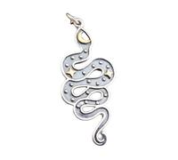 LKBEADS Collier serpent en argent sterling 925 avec étoiles de lune en bronze. Animal spirituel sauvage. Pendentif serpent mystique. Protection assurée | Chaîne de 45 cm | Plaqué argent | L_PN_0669