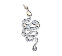 LKBEADS Collier serpent en argent sterling 925 avec lune et étoiles en bronze. Animal totem sauvage. Pendentif serpent mystique. Protection et force | Chaîne de 45 cm | Plaqué argent | LK_PNK_03137