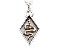LKBEADS Collier serpent et bronze. Petite ombre | LK_NLC_03143 | amulet charm. feminine energy. layering jewelry. talisman white magic pendant with 18 inch chain silver