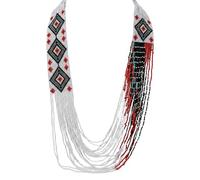 LKBEADS Collier ukrainien Gerdan à cascade de diamants, perles de rocaille, bijou traditionnel multicolore fait main | LK_UKRN_0720