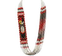LKBEADS Collier ukrainien Gerdan à cascade de plumes sacrées, perles de rocaille, bijou traditionnel multicolore fait main | LK_UKRN_0721