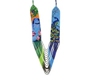 LKBEADS Collier ukrainien Gerdan à l'effigie de Krishna et du Paon, orné de perles de rocaille multicolores et fait main |LK_UKRN_1123