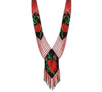 LKBEADS Collier ukrainien Gerdan à motif de rose, perles de rocaille, bijou traditionnel multicolore fait main | LK_UKRN_1013