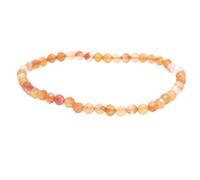 LKBEADS Cornaline naturelle 4 mm | Pierre taillée en rondelle facettée | Pierre orange | Bracelet élastique énergétique | Bracelet de courage | Bijou fait main | LK_WOSB_00916_7