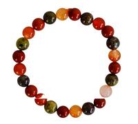 LKBEADS Cornaline naturelle, héliotrope africain et jaspe rouge, pierres précieuses de 8 mm, forme ronde, taille lisse, pierres multicolores, bracelet élastique, fait main, LK_WOSB_00786_7