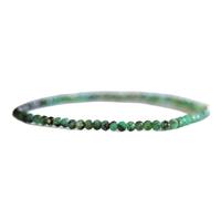 LKBEADS Émeraude naturelle 3 mm | Pierre taillée en rondelle facettée | Pierre verte | Bracelet élastique énergétique | Bracelet de guérison | Bijou fait main | LK_WOSB_00828_7