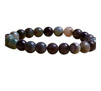 LKBEADS Émeraude naturelle 8 mm | Pierre ronde à taille lisse | Pierre multicolore | Bracelet élastique énergétique | Bracelet de guérison | Bijou fait main | LK_WOSB_00046_8