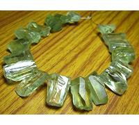 LKBEADS Green Amethyst Natural Shape Nuggets- 7" Strand -Stones measure- 8x12-10x17mm