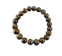 LKBEADS Natural Boulder Opale 8 mm ronde lisse 17 cm Pierres précieuses semi-précieuses Bracelets à perles pour hommes et femmes Bracelet à perles en cristal extensible unisexe, Free, Gemmstone, Opale