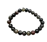 LKBEADS Natural Scapolite Cat Eye 8 mm Ronde lisse 17,8 cm Bracelet à perles semi-précieuses pour hommes et femmes Bracelet à perles en cristal extensible unisexe, Free, Gemstone, Scapolite Cats Eye