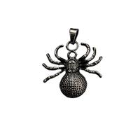 LKBEADS Pendentif araignée en acier inoxydable 37 x 34 mm, plaqué rhodium, collier sans chaîne, fait main pour hommes et femmes, symbole de pouvoir, bijou symbolique | LK_SSP_0163