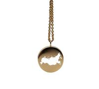 LKBEADS Pendentif carte de l'Union des Républiques socialistes soviétiques en argent sterling plaqué, forme ronde de 24 mm et épaisseur de 1,5 mm, breloque Terre, bijou de voyage délicat|LKB_MAP_316