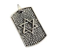 LKBEADS Pendentif Étoile de David en acier inoxydable 46 x 28 mm, plaqué argent, collier sans chaîne, fait main pour hommes et femmes, symbole de pouvoir, bijou significatif | LK_SSP_0002