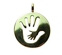 LKBEADS Pendentif main secourable | Acier inoxydable | Plaqué or, 18 x 18 mm | Bijou humanitaire, porte-bonheur | LK_CHP_0165_w