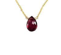 LKBEADS Pendentif poire facetté en grenat naturel 10 x 6 mm, rouge, en argent sterling 925, avec chaîne de 45 cm, énergie, passion, protection, chakra racine, cadeau pour femme &|gmpd_0491
